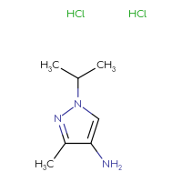 Chemical structure of 3-methyl-1-(propan-2-yl)-1H-pyrazol-4-amine dihydrochloride - CSSB00116209385
