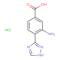 Chemical structure of 3-amino-4-(1H-1,2,4-triazol-3-yl)benzoic acid hydrochloride - CSSB21408707853