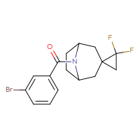Chemical structure of 8-(3-bromobenzoyl)-3',3'-difluoro-8-azaspiro[bicyclo[3.2.1]octane-3,1'-cyclopropane] - CSSB00099129596