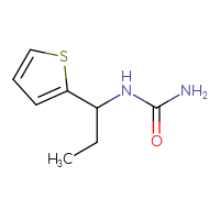 Chemical structure of [1-(thiophen-2-yl)propyl]urea - CSSB00011407035