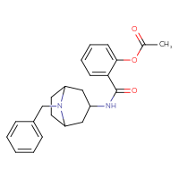 Chemical structure of 2-({8-benzyl-8-azabicyclo[3.2.1]octan-3-yl}carbamoyl)phenyl acetate - CSSB21253046359