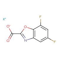 Chemical structure of potassium 5,7-difluoro-1,3-benzoxazole-2-carboxylate - CSSB20895630519