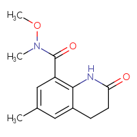 Chemical structure of N-methoxy-N,6-dimethyl-2-oxo-1,2,3,4-tetrahydroquinoline-8-carboxamide - CSSB21151592113