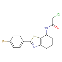 Chemical structure of 2-chloro-N-[2-(4-fluorophenyl)-4,5,6,7-tetrahydro-1,3-benzothiazol-7-yl]acetamide - CSSB02071917335