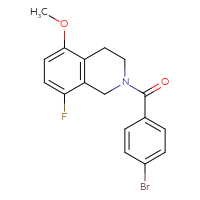 Chemical structure of 2-(4-bromobenzoyl)-8-fluoro-5-methoxy-1,2,3,4-tetrahydroisoquinoline - CSSB03388864661