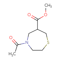 Chemical structure of methyl 4-acetyl-1,4-thiazepane-6-carboxylate - CSSB01991427538