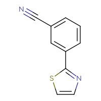Chemical structure of 3-(1,3-thiazol-2-yl)benzonitrile - CSSB00010990693