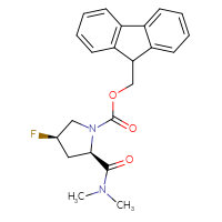 Chemical structure of (9H-fluoren-9-yl)methyl (2R,4R)-2-(dimethylcarbamoyl)-4-fluoropyrrolidine-1-carboxylate - CSSB21043407887