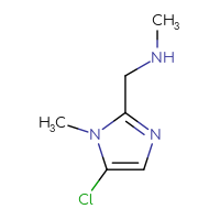 Chemical structure of [(5-chloro-1-methyl-1H-imidazol-2-yl)methyl](methyl)amine - CSSB00000225721