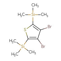 Chemical structure of [3,4-dibromo-5-(trimethylsilyl)thiophen-2-yl]trimethylsilane - CSSB00020642573