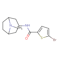 Chemical structure of 5-bromo-N-{8-methyl-8-azabicyclo[3.2.1]octan-3-yl}thiophene-2-carboxamide - CSSB00056452340