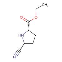 Chemical structure of ethyl (2S,5R)-5-cyanopyrrolidine-2-carboxylate - CSSB00016034316