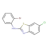Chemical structure of N-(2-bromophenyl)-6-chloro-1,3-benzothiazol-2-amine - CSSB00003676747