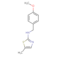 Chemical structure of N-[(4-methoxyphenyl)methyl]-5-methyl-1,3-thiazol-2-amine - CSSB00006007546
