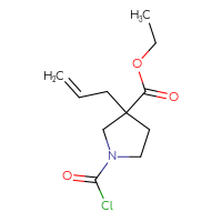 Chemical structure of ethyl 1-(carbonochloridoyl)-3-(prop-2-en-1-yl)pyrrolidine-3-carboxylate - CSSB14998404518