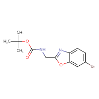 Chemical structure of tert-butyl N-[(6-bromo-1,3-benzoxazol-2-yl)methyl]carbamate - CSSB00113816186