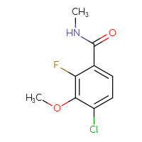 Chemical structure of 4-chloro-2-fluoro-3-methoxy-N-methylbenzamide - CSSB09185403232