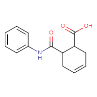 Chemical structure of 6-(phenylcarbamoyl)cyclohex-3-ene-1-carboxylic acid - CSSB00026938832
