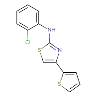 Chemical structure of N-(2-chlorophenyl)-4-(thiophen-2-yl)-1,3-thiazol-2-amine - CSSB06827520280