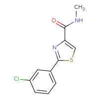 Chemical structure of 2-(3-chlorophenyl)-N-methyl-1,3-thiazole-4-carboxamide - CSSB00103344077