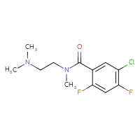 Chemical structure of 5-chloro-N-[2-(dimethylamino)ethyl]-2,4-difluoro-N-methylbenzamide - CSSB01409343841
