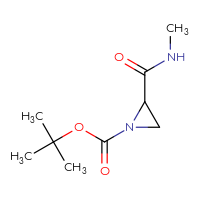 Chemical structure of tert-butyl 2-(methylcarbamoyl)aziridine-1-carboxylate - CSSB20620693084