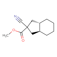 Chemical structure of methyl (3aS,7aS)-2-cyano-octahydro-1H-indene-2-carboxylate - CSSB21229000797