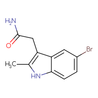 Chemical structure of 2-(5-bromo-2-methyl-1H-indol-3-yl)acetamide - CSSB00009814584