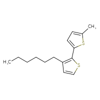 Chemical structure of 3-hexyl-5'-methyl-2,2'-bithiophene - CSSB06582868956