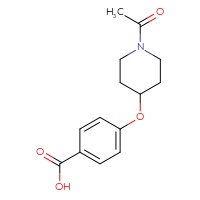Chemical structure of 4-[(1-acetylpiperidin-4-yl)oxy]benzoic acid - CSSB00103818269
