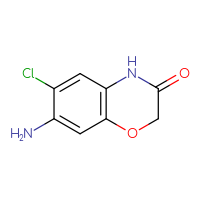Chemical structure of 7-amino-6-chloro-3,4-dihydro-2H-1,4-benzoxazin-3-one - CSSB00000246558