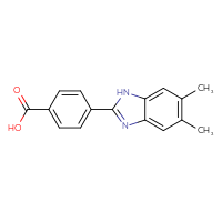 Chemical structure of 4-(5,6-dimethyl-1H-1,3-benzodiazol-2-yl)benzoic acid - CSSB00064659050
