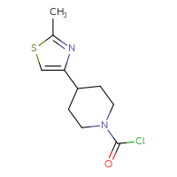 Chemical structure of 4-(2-methyl-1,3-thiazol-4-yl)piperidine-1-carbonyl chloride - CSSB14977708635