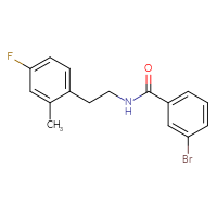 Chemical structure of 3-bromo-N-[2-(4-fluoro-2-methylphenyl)ethyl]benzamide - CSSB00037806582