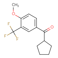 Chemical structure of cyclopentyl[4-methoxy-3-(trifluoromethyl)phenyl]methanone - CSSB06378949073
