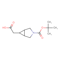 Chemical structure of 2-{3-[(tert-butoxy)carbonyl]-3-azabicyclo[3.1.0]hexan-6-yl}acetic acid - CSSB00010476663