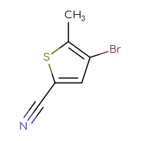 Chemical structure of 4-bromo-5-methylthiophene-2-carbonitrile - CSSB00012362527