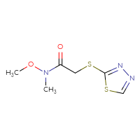 Chemical structure of N-methoxy-N-methyl-2-(1,3,4-thiadiazol-2-ylsulfanyl)acetamide - CSSB00019175788