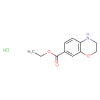 Chemical structure of ethyl 3,4-dihydro-2H-1,4-benzoxazine-7-carboxylate hydrochloride - CSSB20963517570