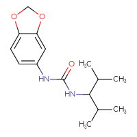 Chemical structure of 1-(2H-1,3-benzodioxol-5-yl)-3-(2,4-dimethylpentan-3-yl)urea - CSSB00103962567