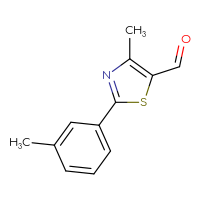 Chemical structure of 4-methyl-2-(3-methylphenyl)-1,3-thiazole-5-carbaldehyde - CSSB00000070830