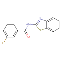 Chemical structure of N-(1,3-benzothiazol-2-yl)-3-fluorobenzamide - CSSB00103941351