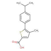 Chemical structure of 4-methyl-5-[4-(propan-2-yl)phenyl]thiophene-2-carboxylic acid - CSSB00000759277