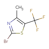 Chemical structure of 2-bromo-4-methyl-5-(trifluoromethyl)-1,3-thiazole - CSSB00015768776