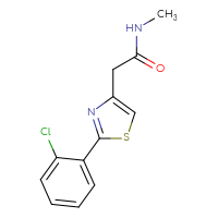 Chemical structure of 2-[2-(2-chlorophenyl)-1,3-thiazol-4-yl]-N-methylacetamide - CSSB00103396739