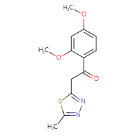 Chemical structure of 1-(2,4-dimethoxyphenyl)-2-(5-methyl-1,3,4-thiadiazol-2-yl)ethan-1-one - CSSB00036683344