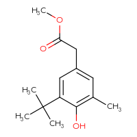Chemical structure of methyl 2-(3-tert-butyl-4-hydroxy-5-methylphenyl)acetate - CSSB00133376505