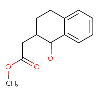 Chemical structure of methyl 2-(1-oxo-1,2,3,4-tetrahydronaphthalen-2-yl)acetate - CSSB00020926257