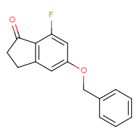 Chemical structure of 5-(benzyloxy)-7-fluoro-2,3-dihydro-1H-inden-1-one - CSSB14863682623