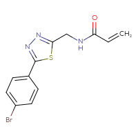 Chemical structure of N-{[5-(4-bromophenyl)-1,3,4-thiadiazol-2-yl]methyl}prop-2-enamide - CSSB21332042308